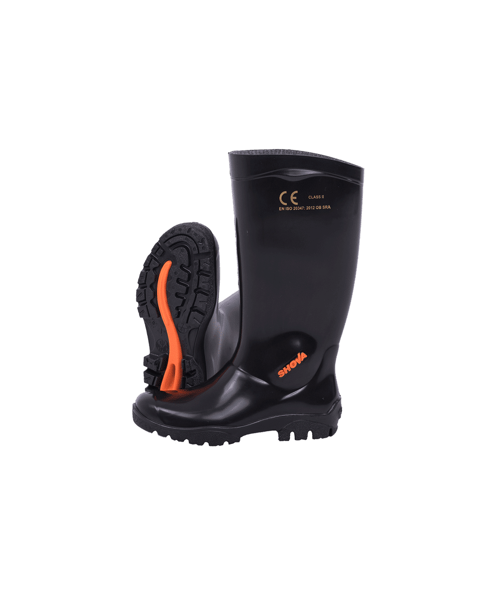Black/Black Line All-Purpose Gumboot (Shova)
