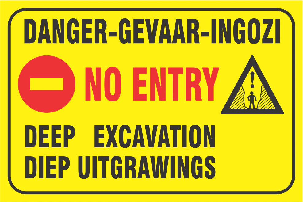 Danger: No Entry – Deep Excavation Safety Sign (C14)