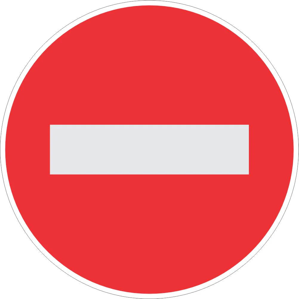 No Entry Reflective Road Sign (R3)