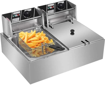 Double Basket Electric Deep Fryer – 2 x 6L