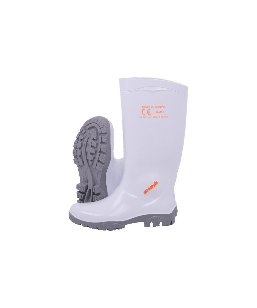 White/Grey Line Oil And Acid Resistant Gumboot (Shova)