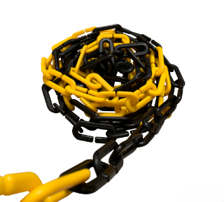 Plastic Safety Chain – Red & White / Black & Yellow (8mm)