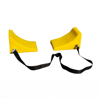 Small Wheel Chocks with Webbing – Reliable Vehicle Safety - 85mm (L) x 130mm (W) x 110mm (H)