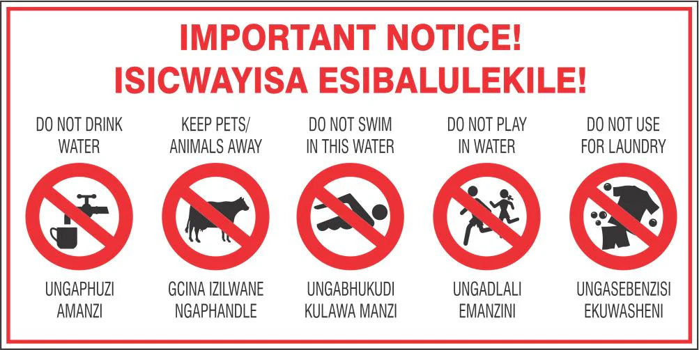 Important Notice – Water Safety Sign (P45) – Bilingual