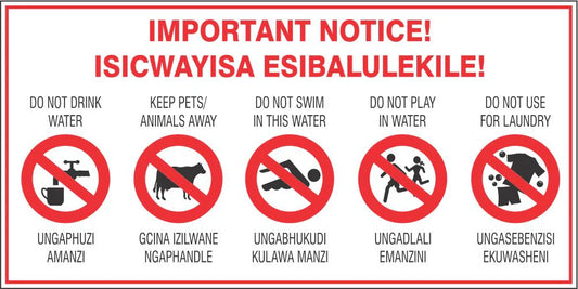 Important Notice – Water Safety Sign (P45) – Bilingual