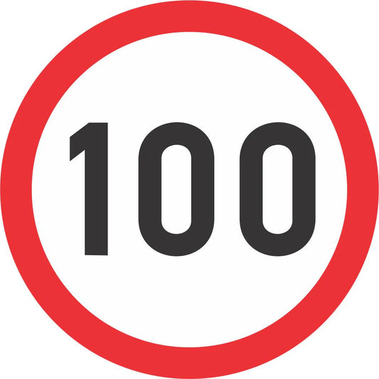 100km/h Speed Limit Road Sign (R201) – Class 1 Retro Reflective