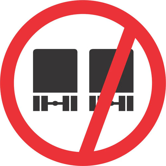 No Overtaking – Goods Vehicles Sign (R215)