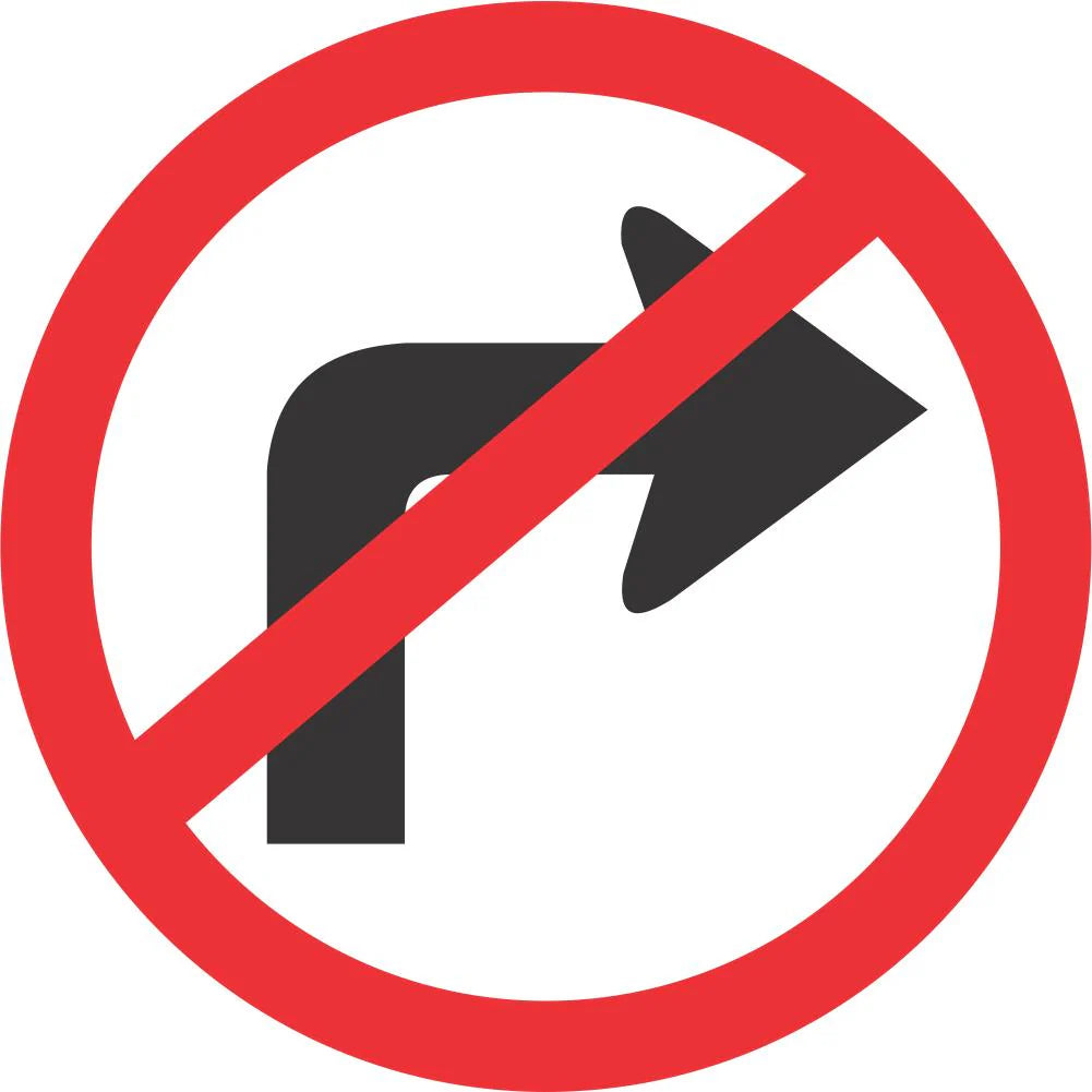 No Right Turn Sign (R210)
