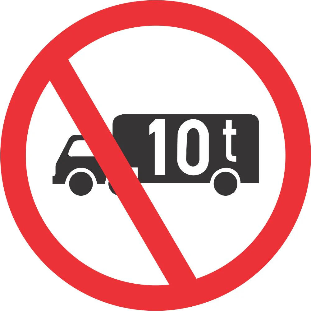 No Goods Vehicles Over Specified GVM Sign (R230)