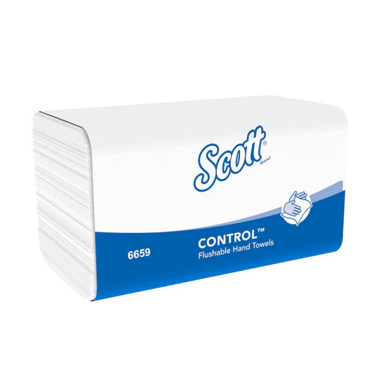 Kimberly-Clark Scott Control Flushable Hand Towels – White / 1 Ply