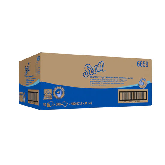 Kimberly-Clark Scott Control Flushable Hand Towels – White / 1 Ply