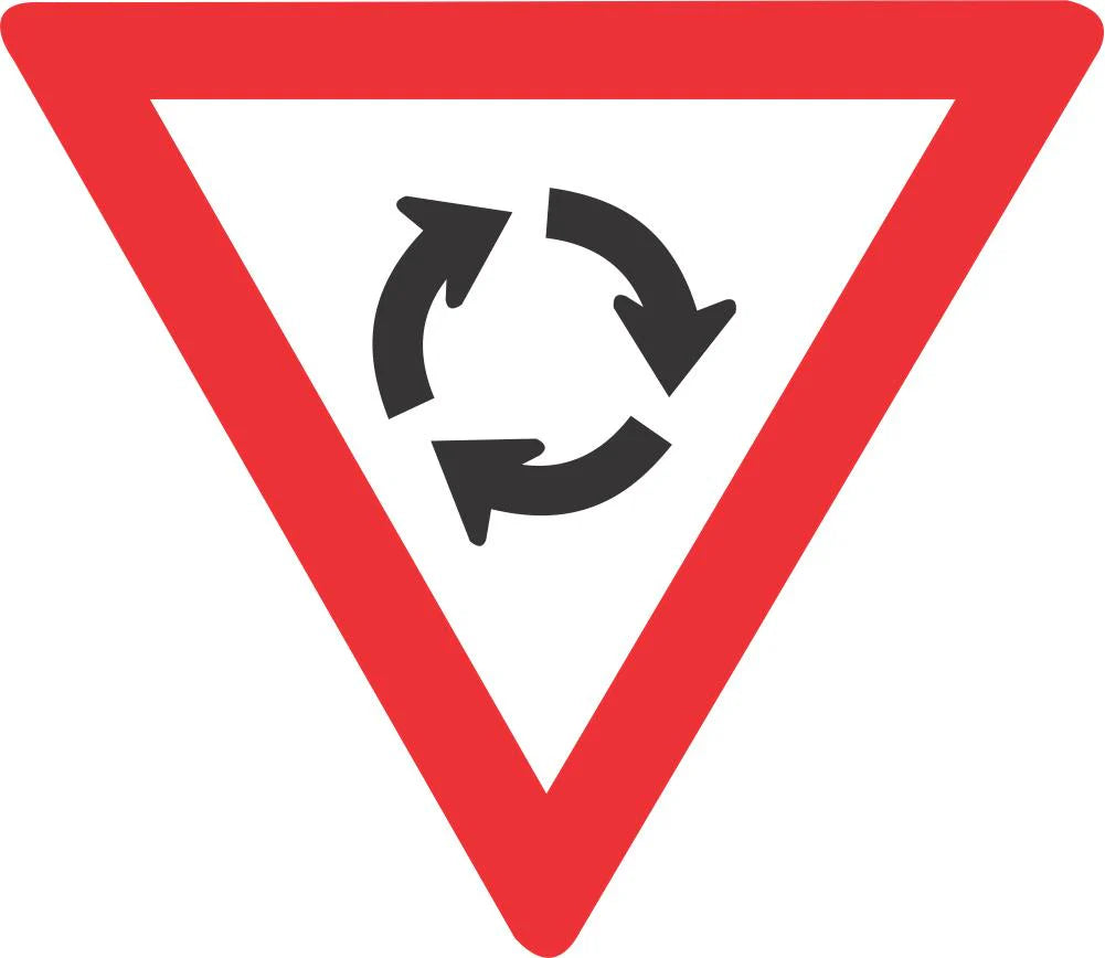 Yield at Mini-Circle Road Sign (R2.2) – Retro-Reflective Class 1 (Chromadek)