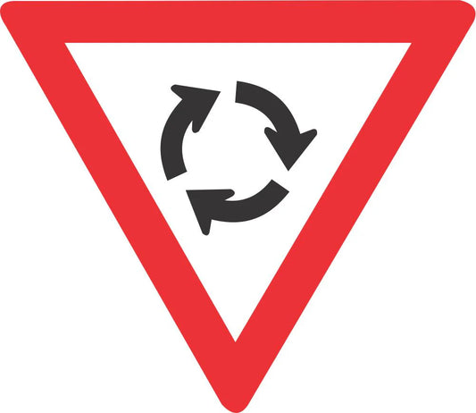 Yield at Mini-Circle Road Sign (R2.2) – Retro-Reflective Class 1 (Chromadek)