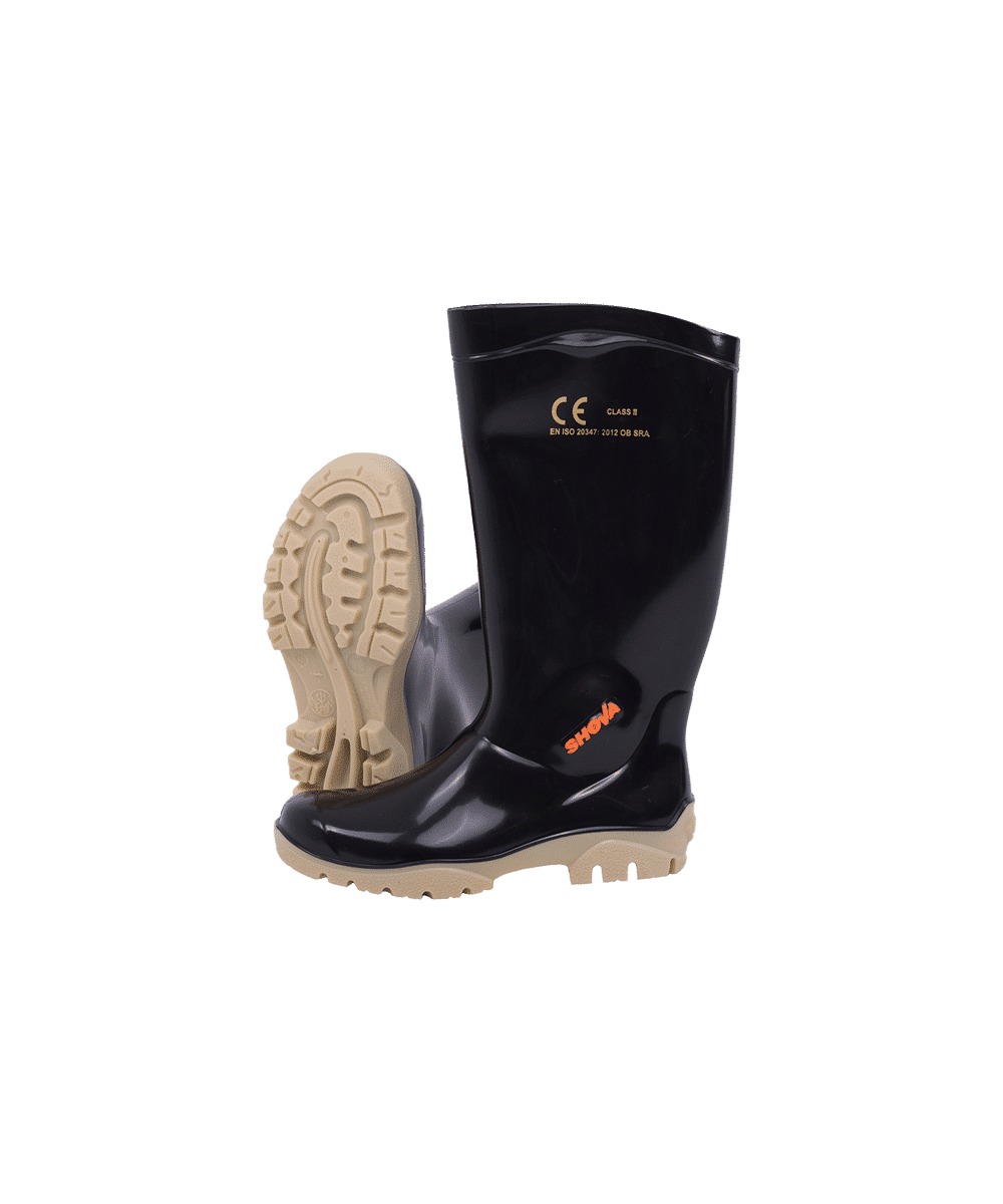 Black/Ivory Line All-Purpose Gumboot (Shova)