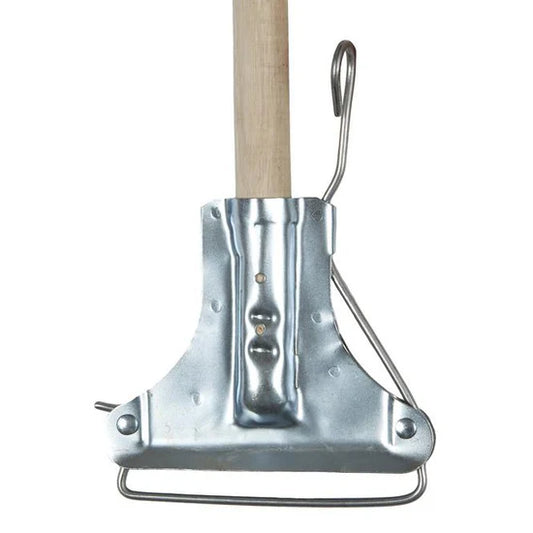 Wood Fan Mop Handle with Metal Mop Clip
