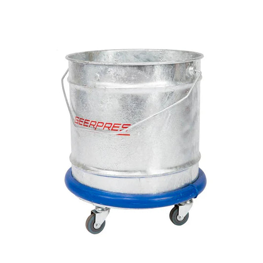 Geerpres Galvanised Steel Bumper Bucket on Castors – 28L