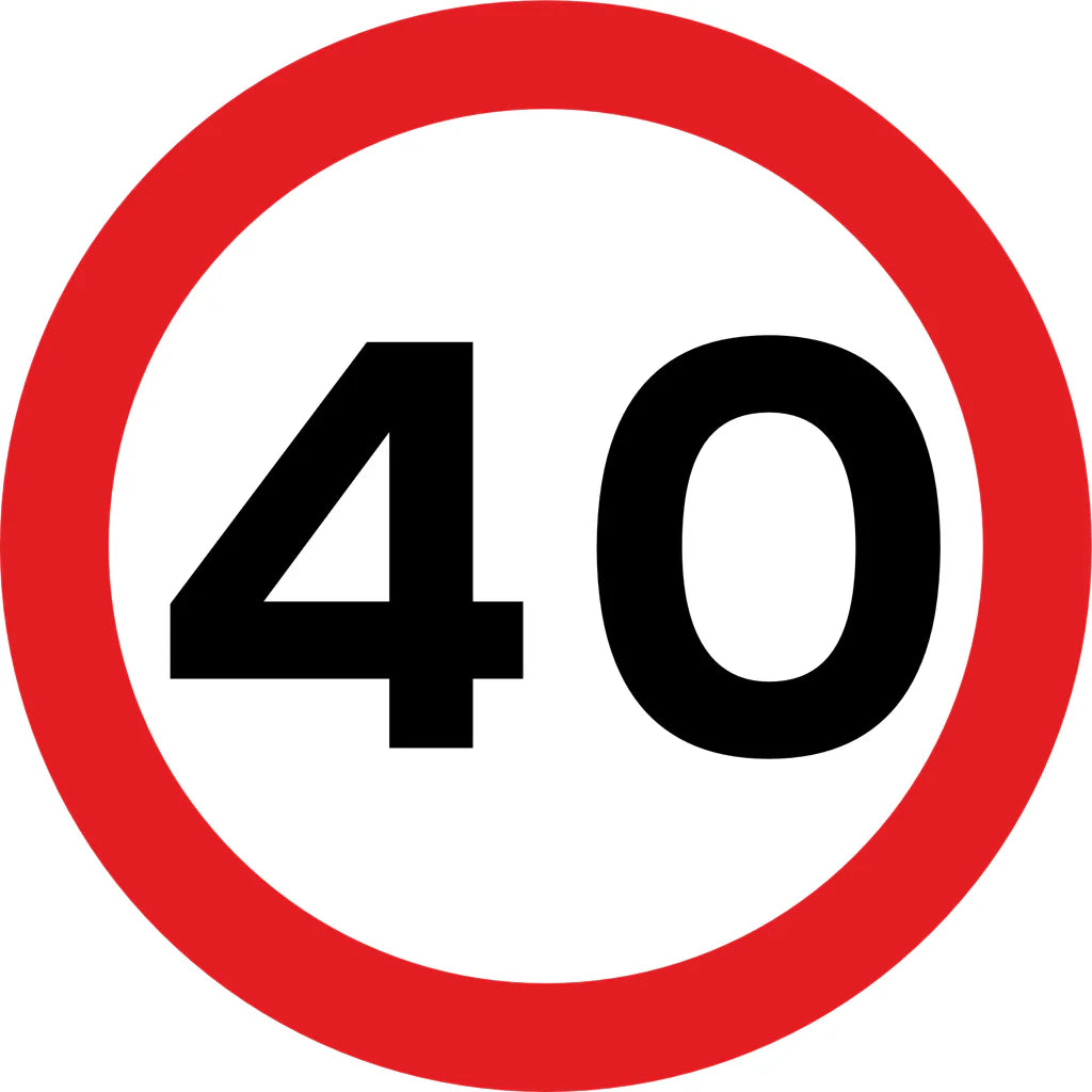 40km/h Speed Limit Road Sign (R201)