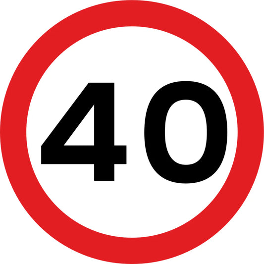 40km/h Speed Limit Road Sign (R201)