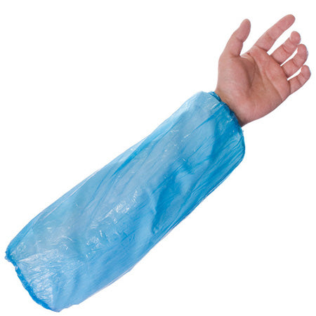 Disposable Plastic Sleeve Protector – Blue/White 100s