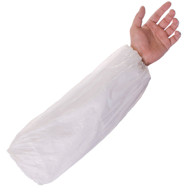 Disposable Plastic Sleeve Protector – Blue/White 100s