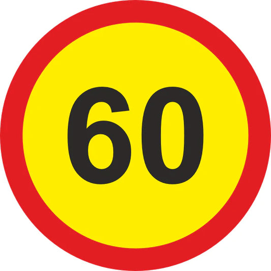 Temporary Speed Limit Road Sign – 60km/h (TR201)