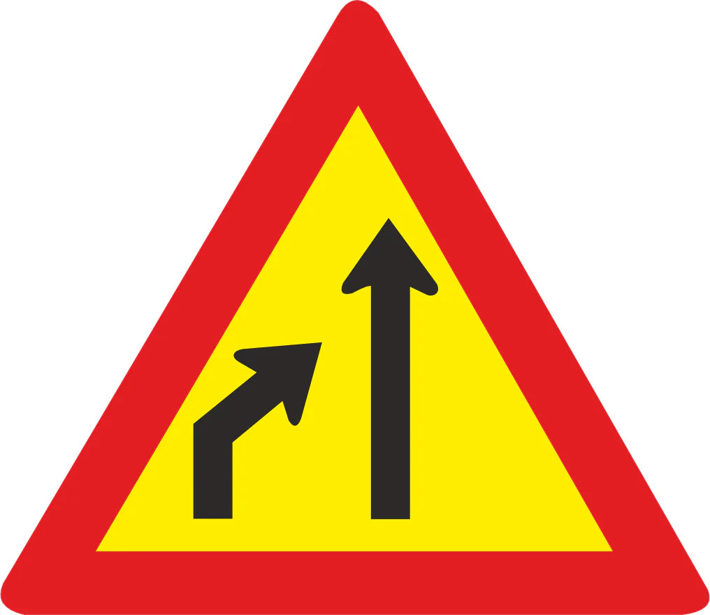 Left Lane Ends – Temporary Road Sign (TW215)