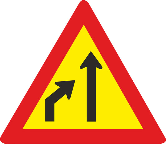 Left Lane Ends – Temporary Road Sign (TW215)