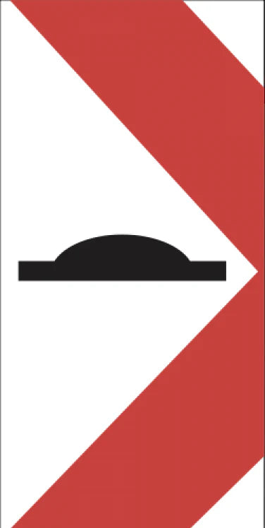 Danger Plate – Right-Side Speed Hump Warning Sign (W416)