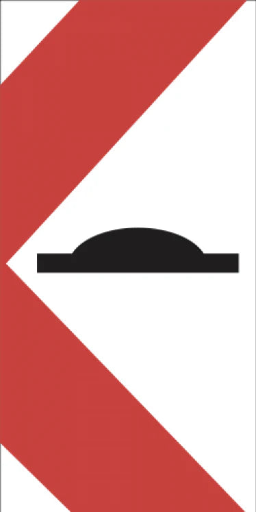 Danger Plate – Left-Side Speed Hump Warning Sign (W417)