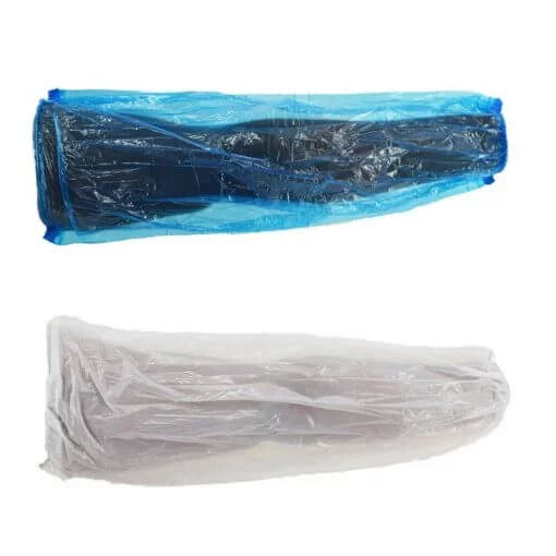 Disposable Plastic Sleeve Protector – Blue/White 100s