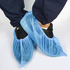 Disposable Non-woven 50gsm Shoe Covers (Blue/White Pack of 100)