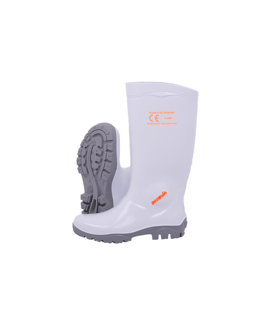 White/Grey Line Oil And Acid Resistant Gumboot (Shova)