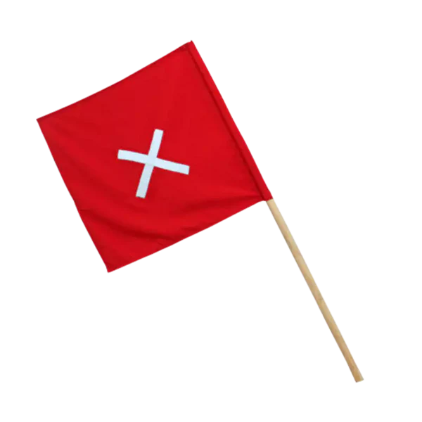Red Safety Flag with Reflective Cross