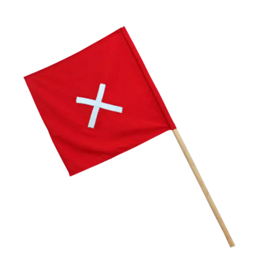 Red Safety Flag with Reflective Cross
