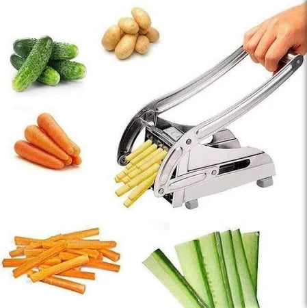 Stainless Steel French Fry & Vegetable Cutter – Dual Blade Design